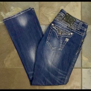 MISS ME Jeans Easy Boot Bling Distressed Sz 31